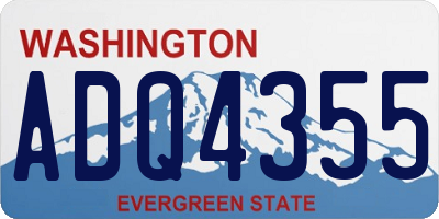 WA license plate ADQ4355