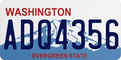 WA license plate ADQ4356