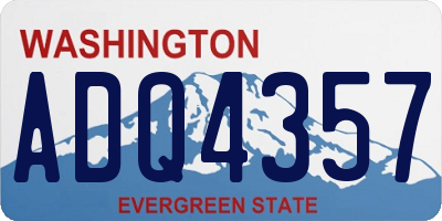 WA license plate ADQ4357