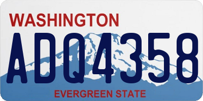 WA license plate ADQ4358