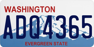 WA license plate ADQ4365