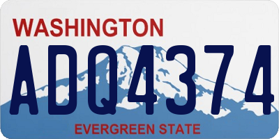 WA license plate ADQ4374