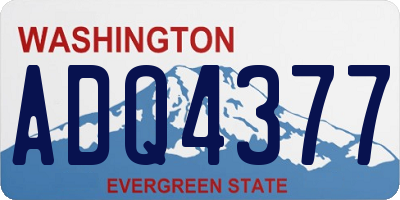 WA license plate ADQ4377