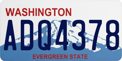 WA license plate ADQ4378