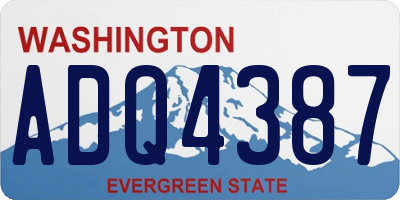 WA license plate ADQ4387