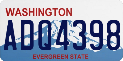 WA license plate ADQ4398