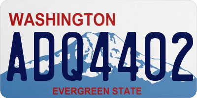 WA license plate ADQ4402
