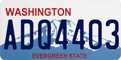 WA license plate ADQ4403