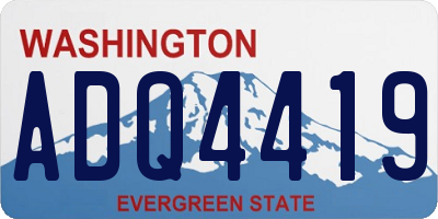 WA license plate ADQ4419