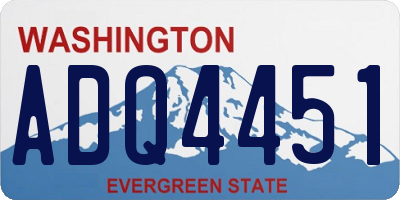 WA license plate ADQ4451