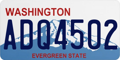 WA license plate ADQ4502