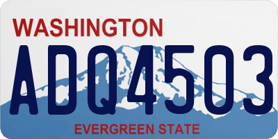 WA license plate ADQ4503