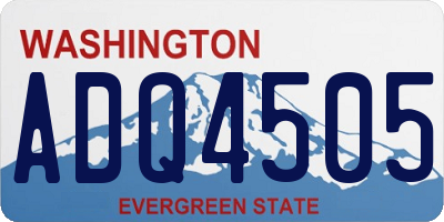 WA license plate ADQ4505