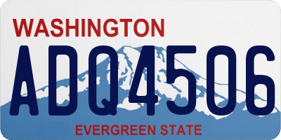 WA license plate ADQ4506