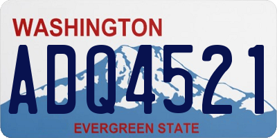 WA license plate ADQ4521