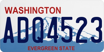 WA license plate ADQ4523