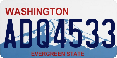 WA license plate ADQ4533