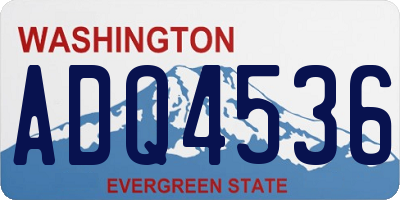 WA license plate ADQ4536