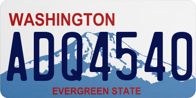 WA license plate ADQ4540