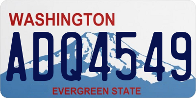 WA license plate ADQ4549