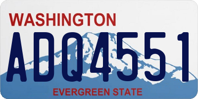 WA license plate ADQ4551