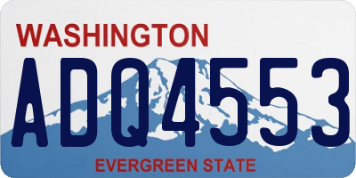 WA license plate ADQ4553