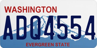 WA license plate ADQ4554