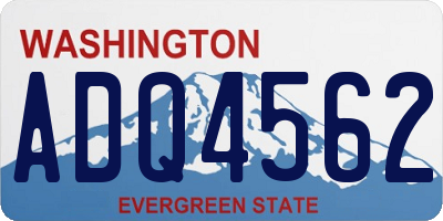 WA license plate ADQ4562