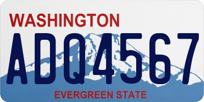 WA license plate ADQ4567