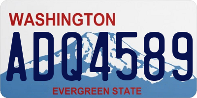 WA license plate ADQ4589