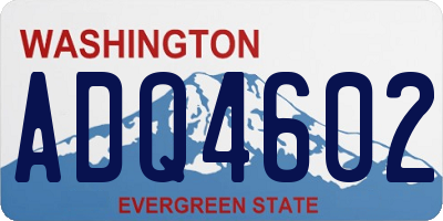 WA license plate ADQ4602