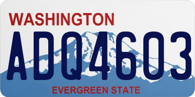 WA license plate ADQ4603