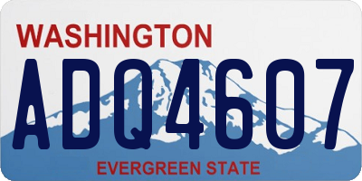 WA license plate ADQ4607