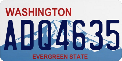 WA license plate ADQ4635