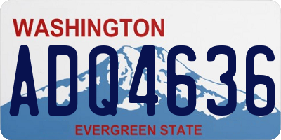 WA license plate ADQ4636