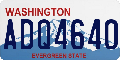 WA license plate ADQ4640