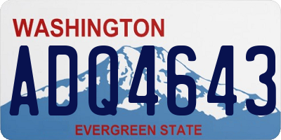 WA license plate ADQ4643