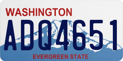 WA license plate ADQ4651