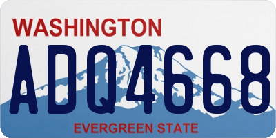 WA license plate ADQ4668