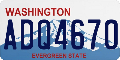 WA license plate ADQ4670