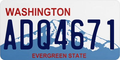 WA license plate ADQ4671