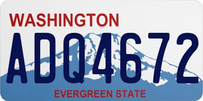 WA license plate ADQ4672
