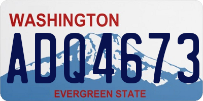 WA license plate ADQ4673