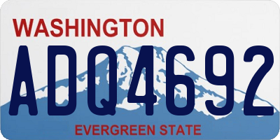 WA license plate ADQ4692