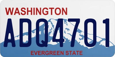 WA license plate ADQ4701