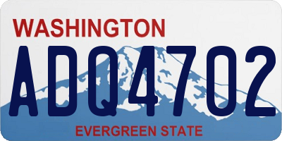 WA license plate ADQ4702