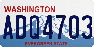 WA license plate ADQ4703