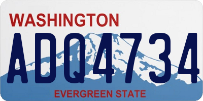 WA license plate ADQ4734