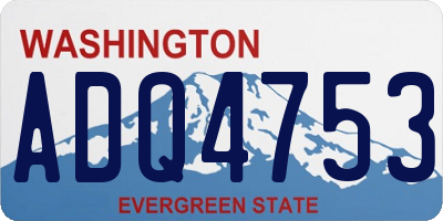WA license plate ADQ4753