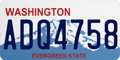 WA license plate ADQ4758